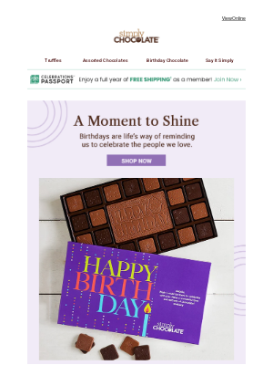 Simply Chocolate - Delicious birthday wishes are just a click away.