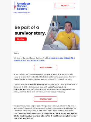 American Cancer Society - ▶️ Josh’s story of survival will brighten your day – watch now!
