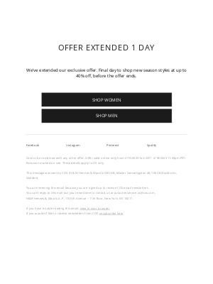 COS - Offer extended: up to 40% off