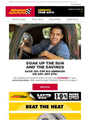 Advance Auto Parts - The Heat Is On—Save Up to 20% Off