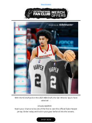 San Antonio Spurs - DYLAN HARPER JERSEYS ARE HERE! 🏀