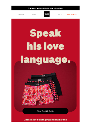 SAXX Underwear - How to speak his love language this Valentine’s. 💝