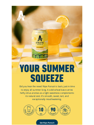 Athletic Brewing - The juice is worth the squeeze…right into Ripe Pursuit 🍋 🍻