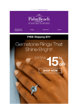 PalmBeach Jewelry - Hi Mary! 15% OFF Stunning Rings! 🌸