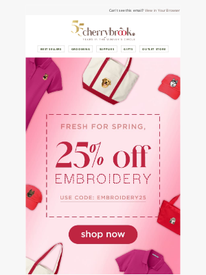 Cherrybrook Pet Supplies - Last Chance to Save On Embroidery ⏰