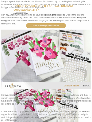 Altenew - Embellishments in FOCUS! Two Different Ways and a SALE!