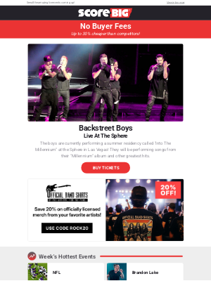 ScoreBig - Backstreet Boys / NFL / Suicideboys / Brandon Lake / And More!