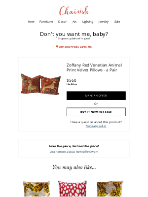 Chairish - Last call! Zoffany Red Venetian Animal Print Velvet Pillows - a Pair is still available