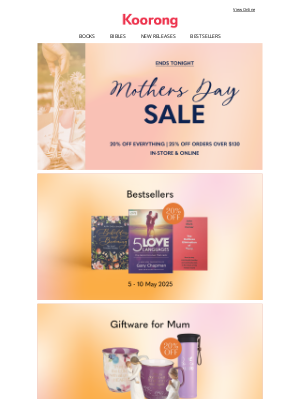 Koorong Books (Australia) - Hurry, Sale Ends Midnight Tonight! 🚨📚💐