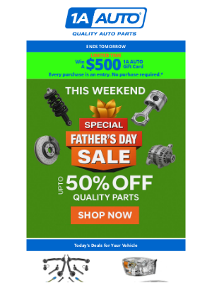 1A Auto Parts - Shopper, You're Almost Out of Time!