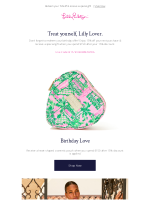 Lilly Pulitzer - Don't let the sun set on your birthday offer