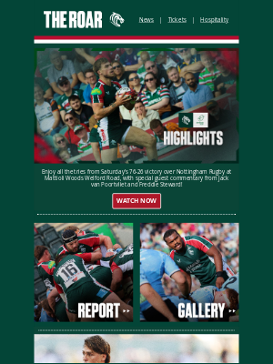 Leicester Tigers - TRY-lights from win over Nottingham