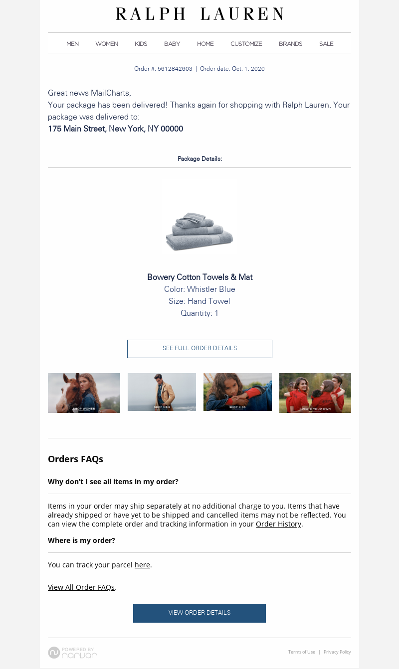 Ralph Lauren - MailCharts, Your package has arrived