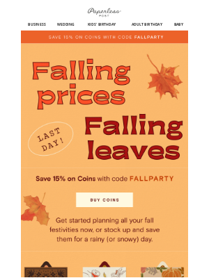 Paperless Post - Our fall sale ends today!