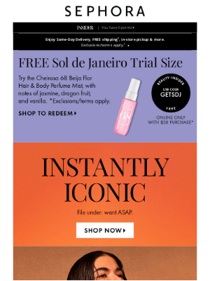Sephora (Canada) - FREE Sol de Janeiro trial size with min. spend 💞