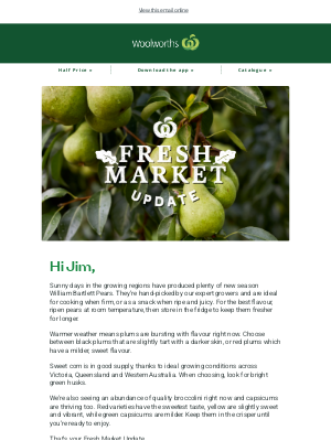 Woolworths Supermarkets (Australia) - Jim, your Fresh Market Update is here 🍐