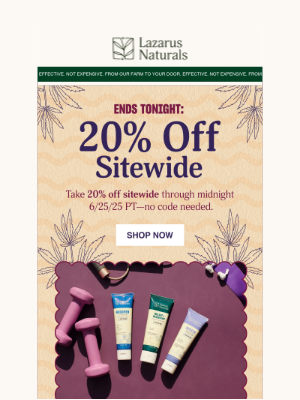 Lazarus Naturals - 🔥 Last Day to Heat Up Your Cart with 20% Off