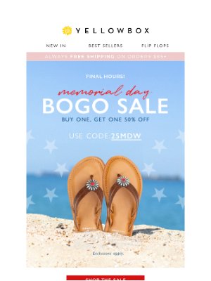 Yellow Box Shoes - FINAL HOURS: BOGO 50% Off Ends at Midnight❗️