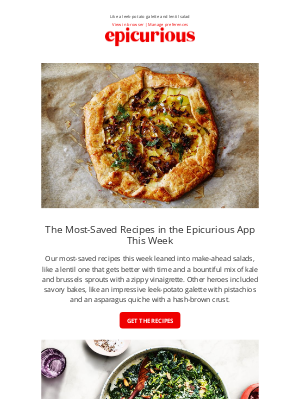 Epicurious - The most-saved recipes in the Epi app this week