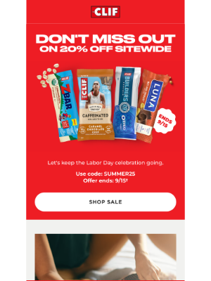 Clif Bar & Co. - Take 20% Off All Your CLIF Faves