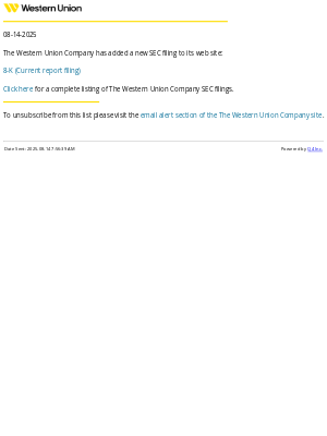 Western Union(United Kingdom) - Western Union - 8-K (Current report filing) SEC Filing