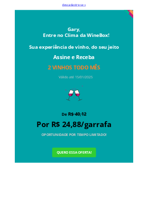 Wine (Brazil) - ⚫ Este e-mail vai te surpreender!