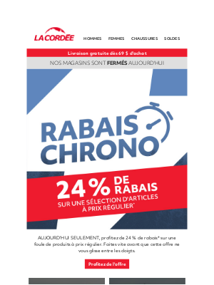 La Cordée (Canada) - Rabais Chrono – aujourd'hui seulement ⏱️