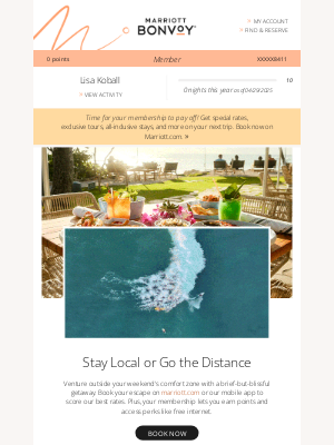 Starwood Hotels & Resorts Worldwide - Lisa's May Account Update: A Weekend Away? Yes, Please!