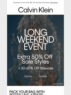 Calvin Klein - Shop 30-60% off Sitewide