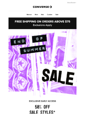 Converse - 50% off sale styles* for you 🫵