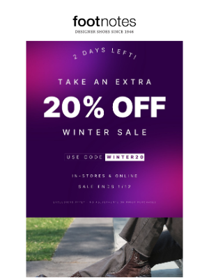 Footnotesonline - Extra 20% Off All Sale! 2 Days Left!