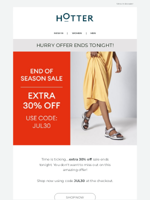 Hotter Shoes - Must end tonight! Extra 30% off sale!