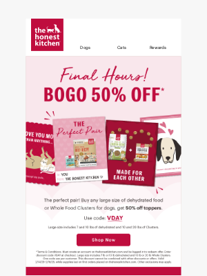 The Honest Kitchen - Last Chance For BOGO 50% Off 💘