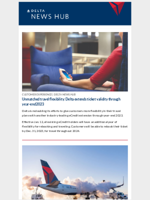 Delta Air Lines - This Week at Delta: eCredit Extensions, Operation Updates & More