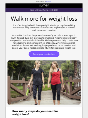 Lumen - How walking helps fast-track weight loss