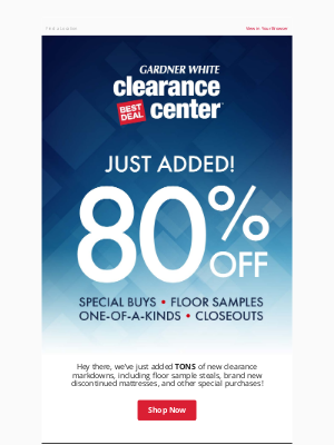 NEW! clearance products just added.