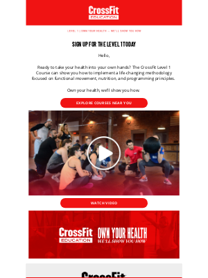 CrossFit Inc. - Take Control of Your Health — Sign Up for a Level 1 Course