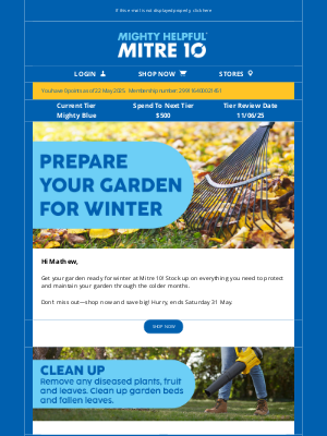 Mitre 10 Australia Pty (Australia) - Mathew, Prepare Your Garden for Winter.