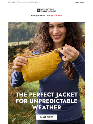 Mountain Warehouse (Rest of Europe) - The Perfect Jacket for Unpredictable Weather