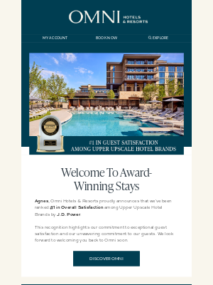 Omni Hotels & Resorts - #𝟭 𝗜𝗡 𝗚𝗨𝗘𝗦𝗧 𝗦𝗔𝗧𝗜𝗦𝗙𝗔𝗖𝗧𝗜𝗢𝗡 among Upper Upscale Hotel Brands 🏆