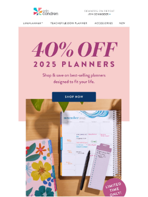 Erin Condren - Your Next Big Plan? Saving 40% on 2025 Planners