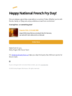 Sticky Fingers Ribhouse - 🍟 Fries make Friday even better at Sticky Fingers Rib House