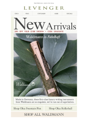 Levenger - First In Class Pens. 20% Off.