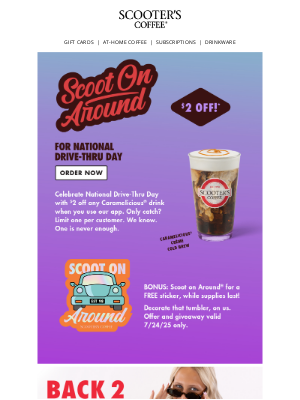 Scooter's Coffee - Scoot on Around® for National Drive-Thru Day!