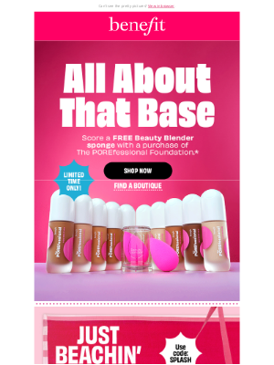 Benefit Cosmetics - Foundation + FREE Beauty Blender = Perfect Match! 💗