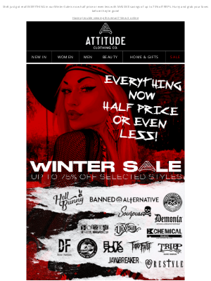 Attitude Clothing (UK) - ⚡ S A L E - Everything now HALF PRICE or EVEN LESS!!! ⚡