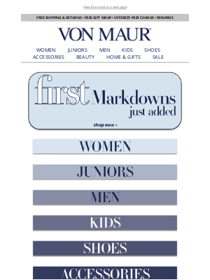 Von Maur - First Markdowns Just Added!