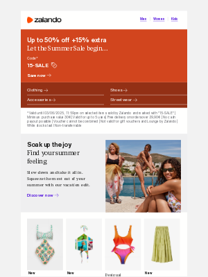 Zalando (Germany) - Up to 50% off +15% extra