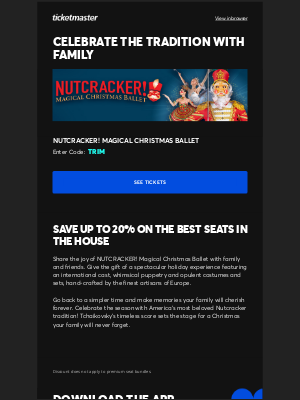 Ticketmaster - Save up to 20% - NUTCRACKER! Magical Christmas Ballet Now On Sale
