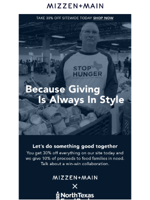 GivingTuesday email by Mizzen+Main